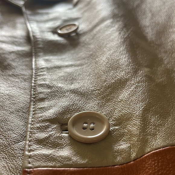 Scorpio color blocked tan and mustard leather jacket - Picture 8 of 8